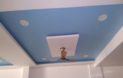 ColourDrive-Gyproc 2 Layer Ceiling Design Home Office False Ceiling Design & Painting for Guest Room